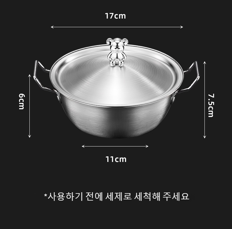 스테인리스 그릇의 내구성 강조 이미지