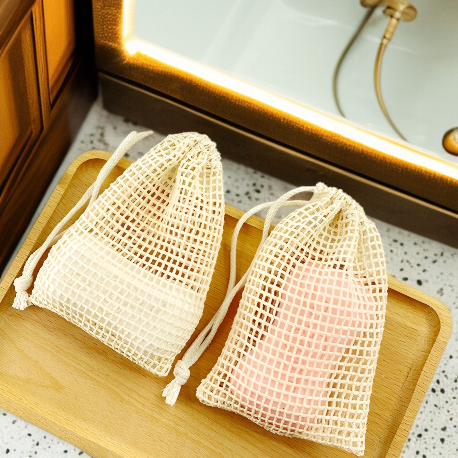 Cotton and linen foaming mesh bag