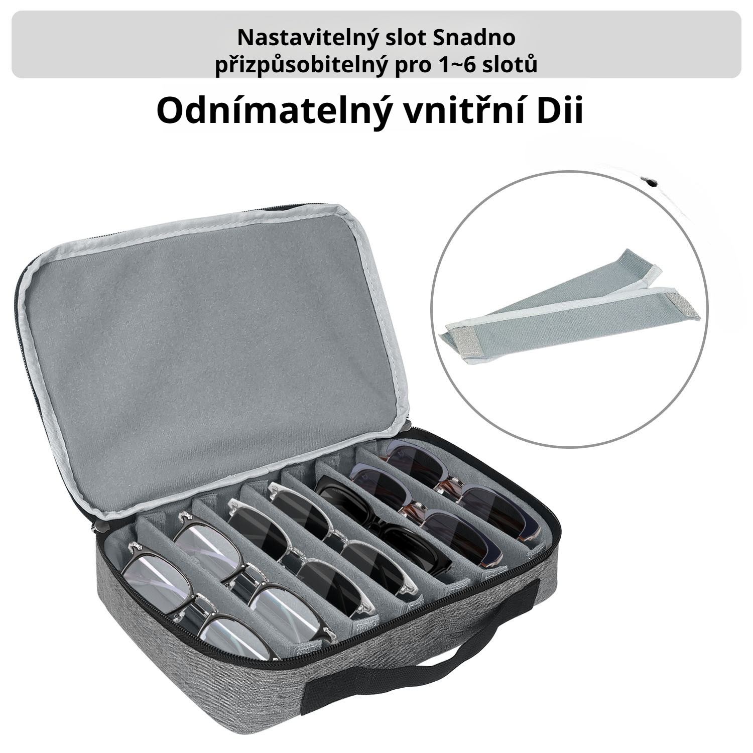 Praktické cestovní pouzdro chránící brýle před poškozením