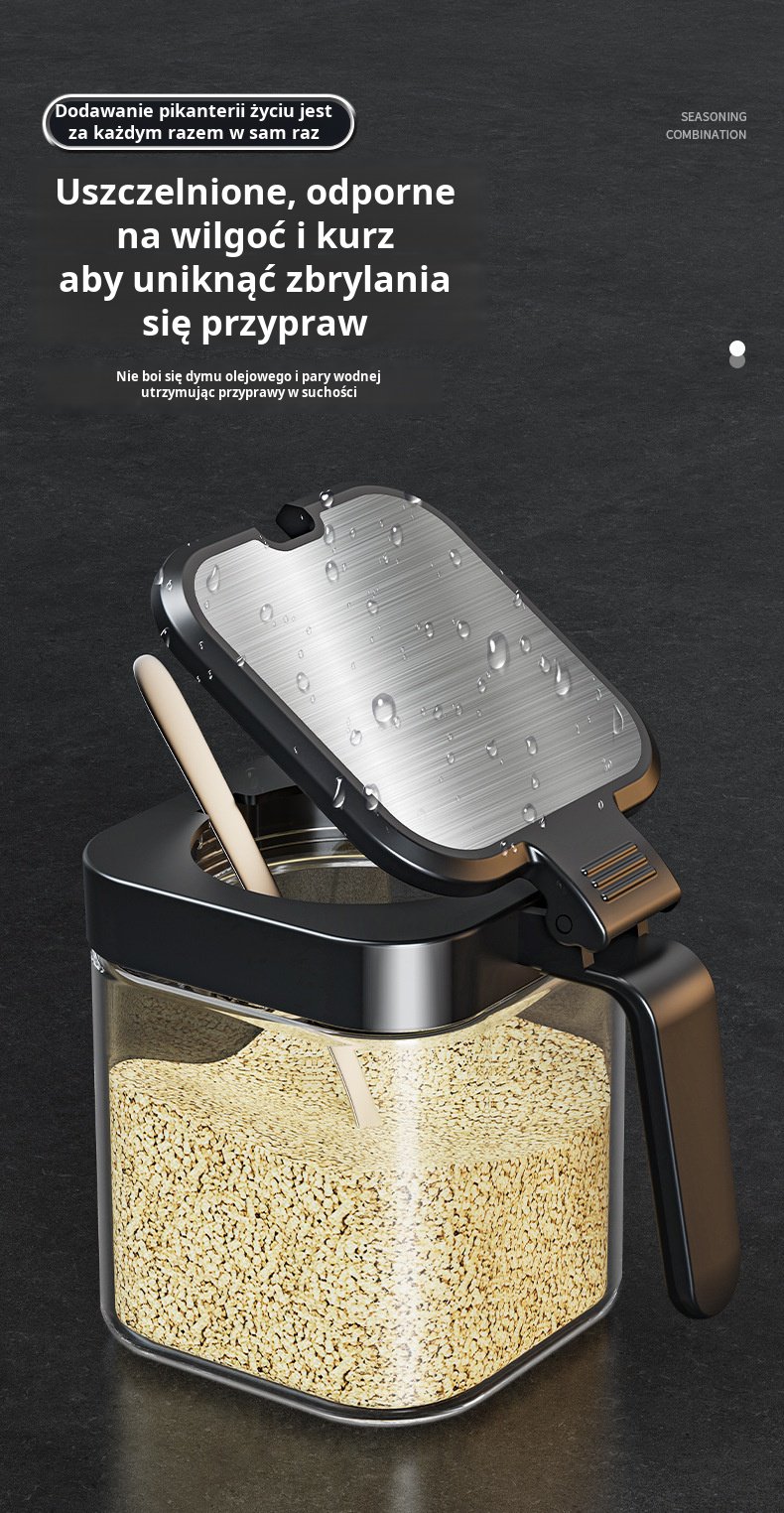 Pudełko do przypraw z wygodną łyżką w zestawie