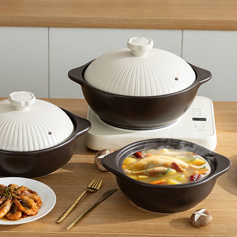 Keramický hrnec odolný vůči vysokým teplotám na dušení polévky