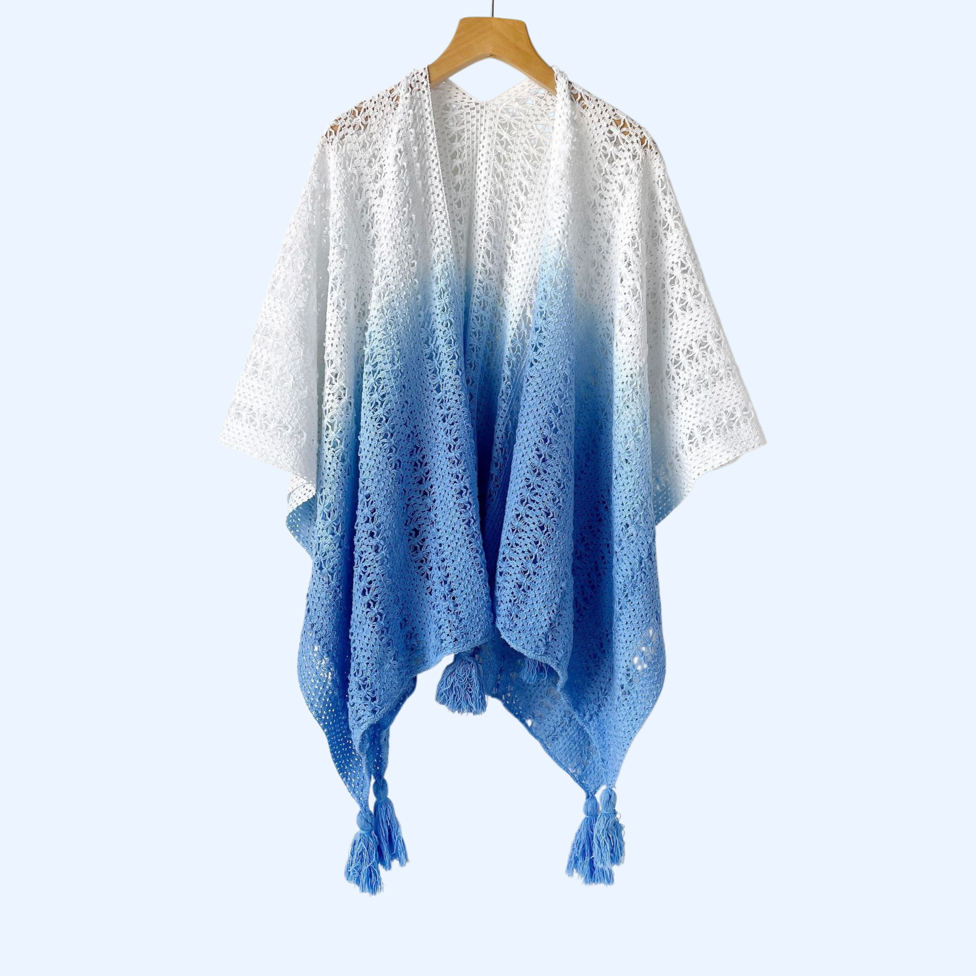 薄手の透かし彫りのリゾートカーディガンビッグマフラー