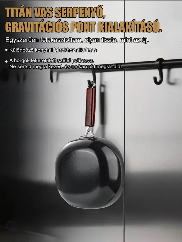 【Ősi kovácsolás】Titánvas sütő- és főzőedény egyben