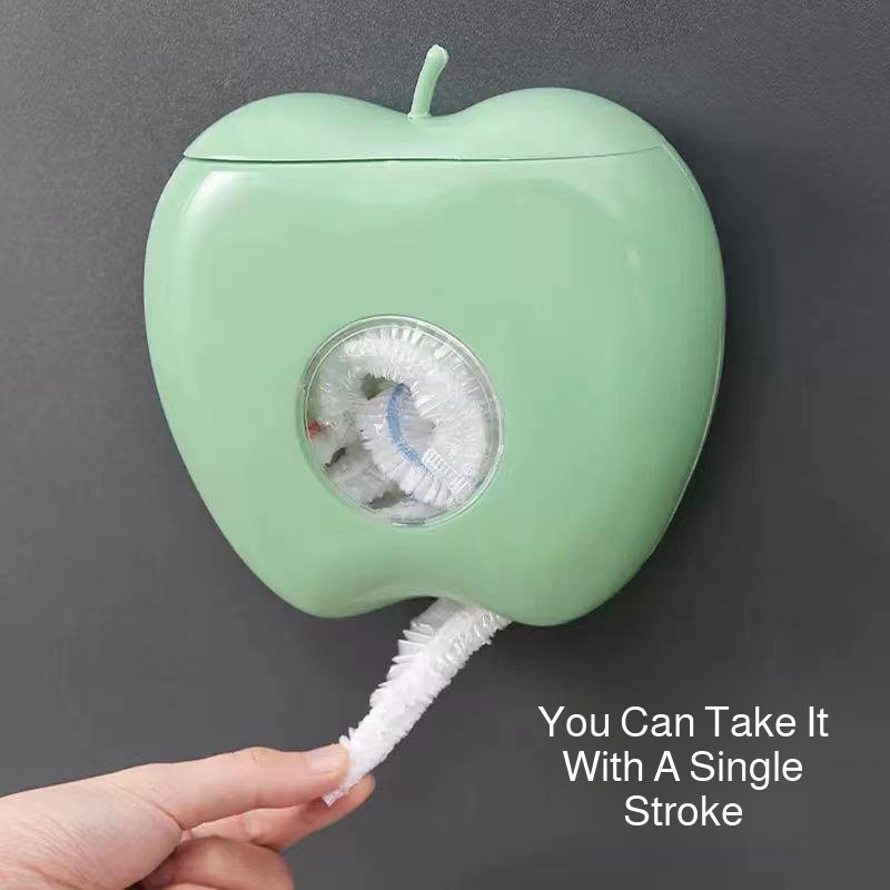 Multifunctional apple-shaped storage box household wall-mounted kitchen removable disposable plastic