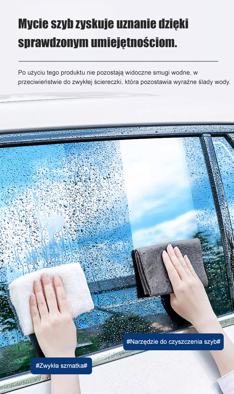 Zbliżenie na gumową krawędź ściągaczki do szyb