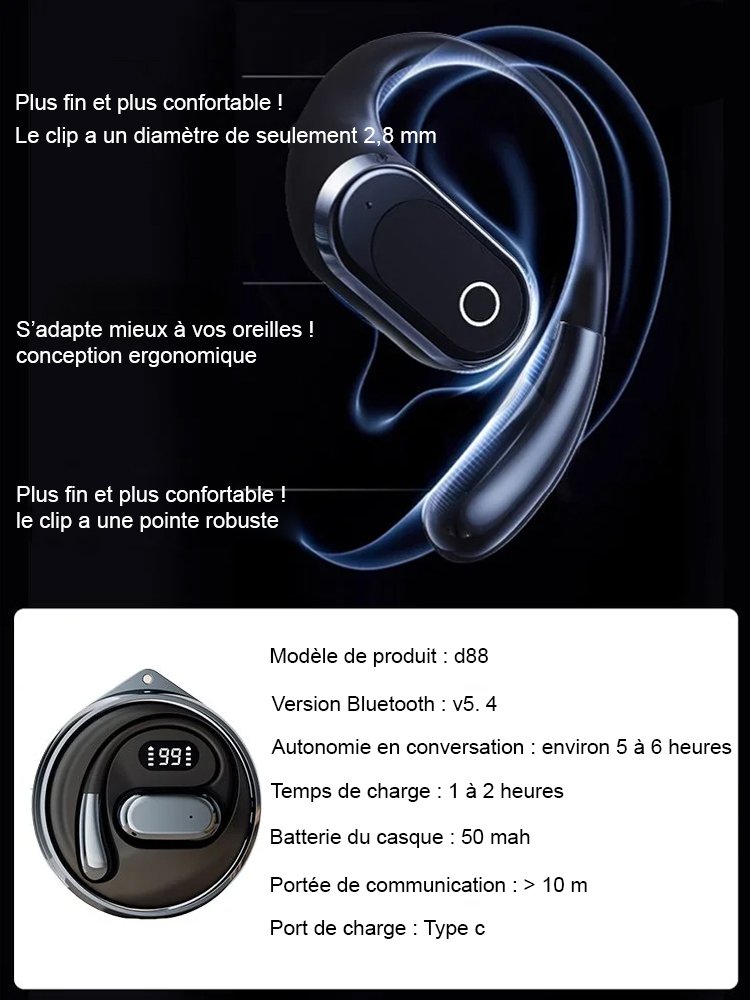 Traduit en 144 langues Écouteurs de traduction intelligents Bluetooth haute vitesse