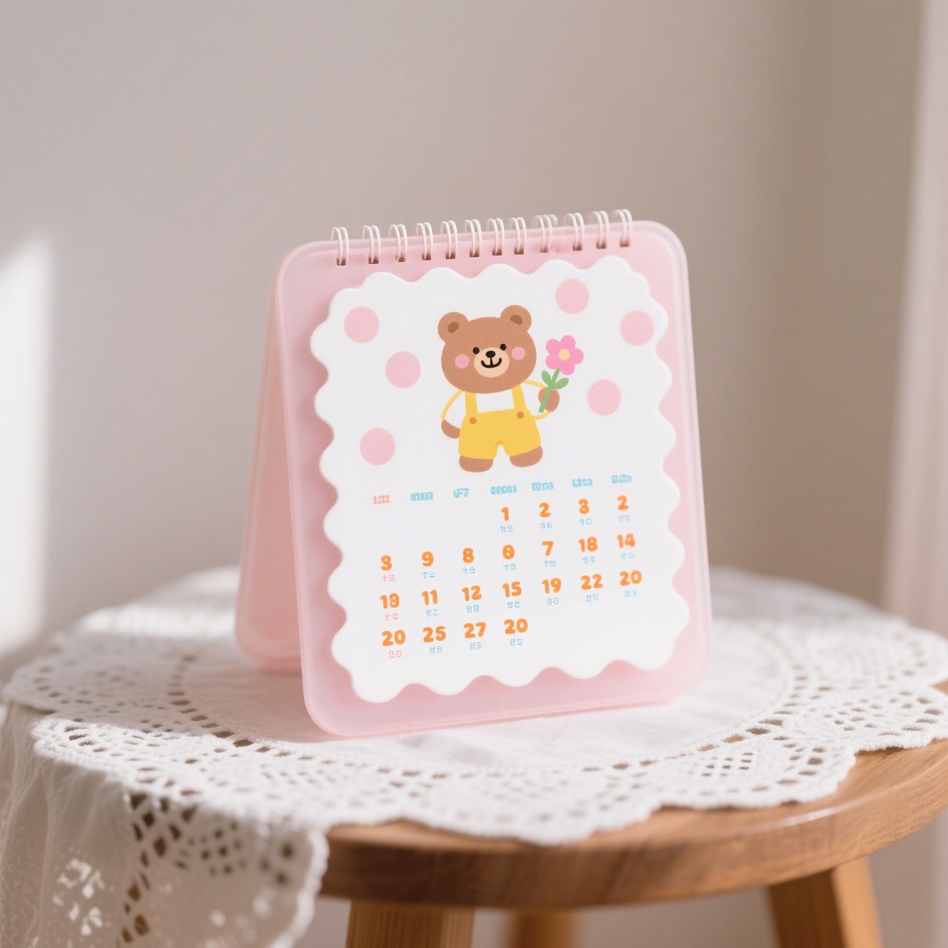 Niedlicher Bären-Kalender für den Schreibtisch, 5 Stück – Übersicht