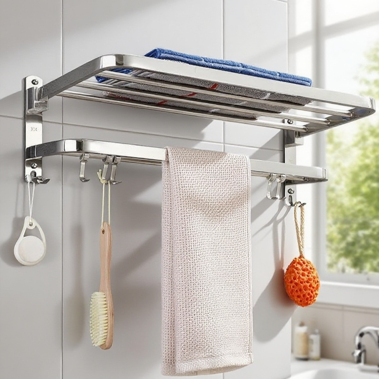 現代浴室不銹鋼置物架設計