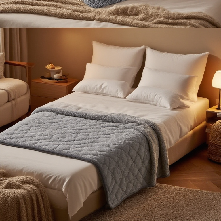 Vier-Zonen-Elektroheizdecke, separat regulierbar, Plug-and-Play, antibakteriell und milbenresistent