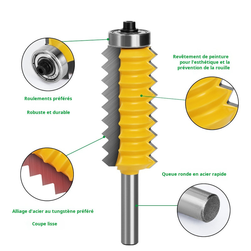 8mm shank Multi-tooth mortise and tenon cutter Woodworking cutter Line cutter Grooving cutter Wavy s