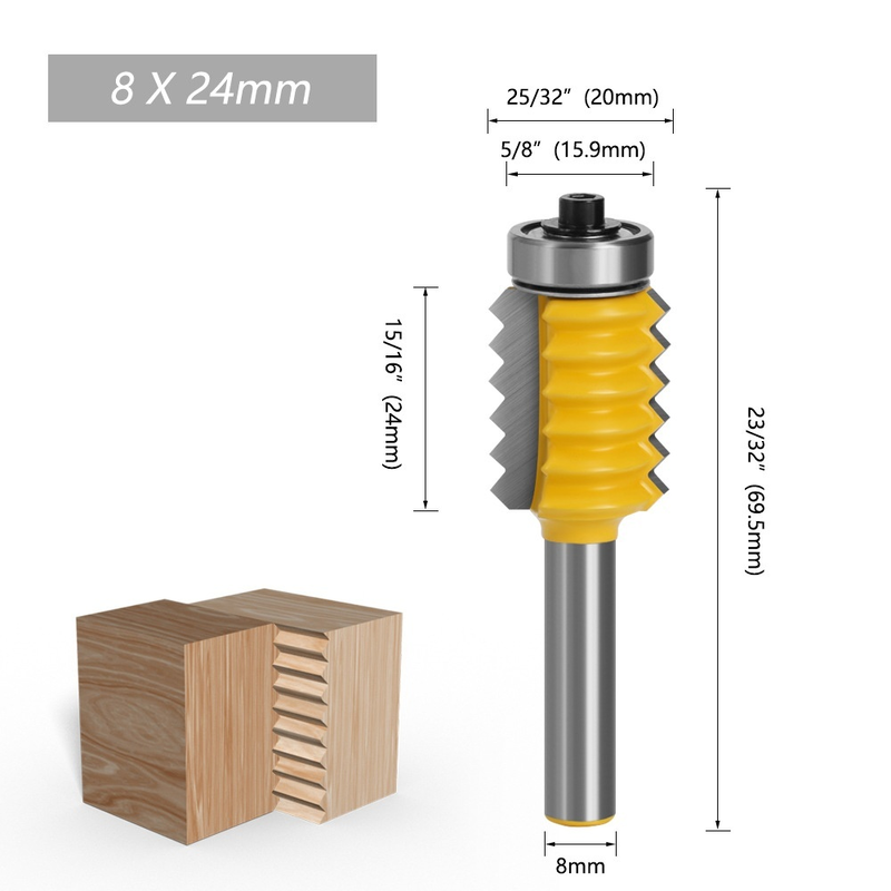 8mm shank Multi-tooth mortise and tenon cutter Woodworking cutter Line cutter Grooving cutter Wavy s