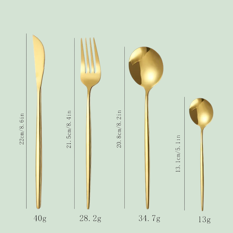 ステンレス製西欧食器ナイフフォークスプーン24点セット