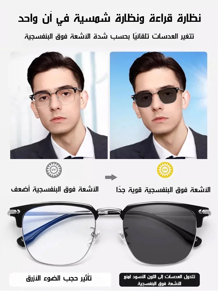 نظارات قراءة مضادة للضوء الأزرق مزودة بوظيفة التكبير التلقائي
