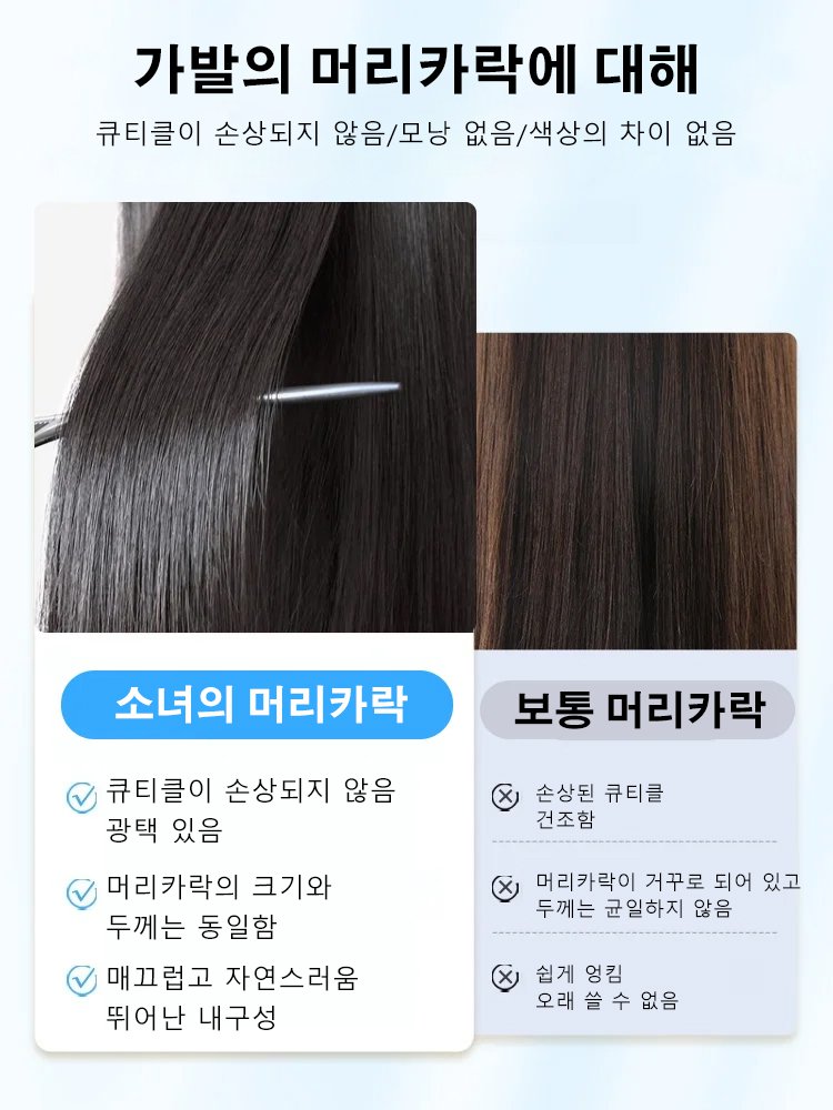 여성 볼륨 앞가르마 가발