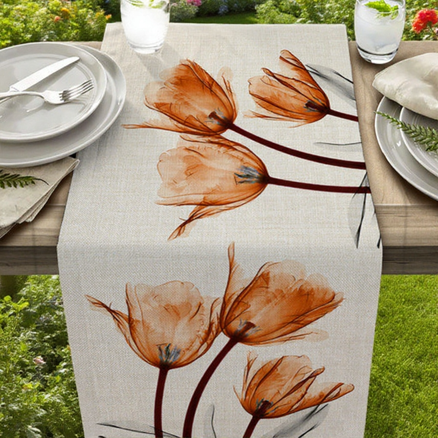 食卓用亜麻花テーブルフラッグ