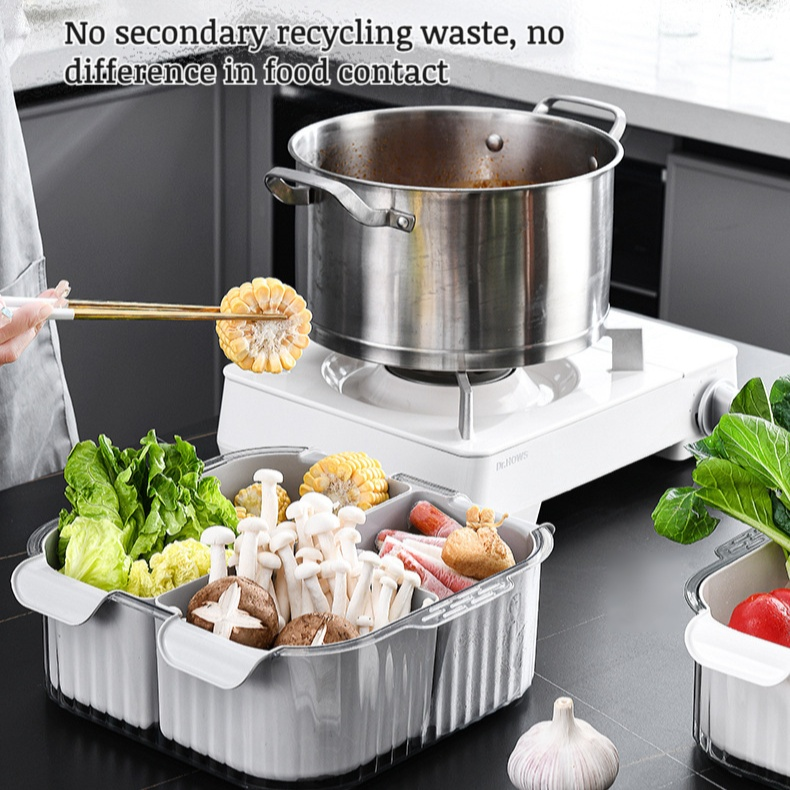 Kitchen Multi-Compartment Draining Basket