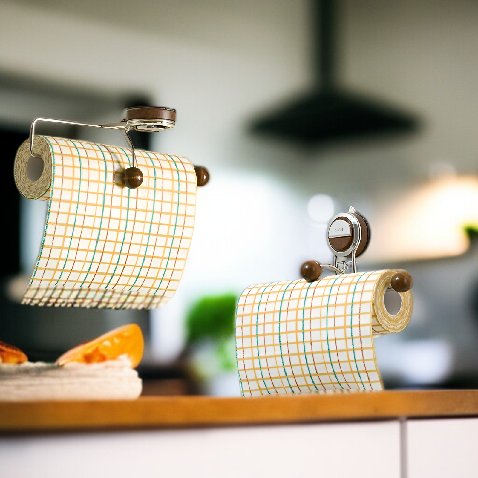 Portarrollo de trapo montado en pared, toallero de mano para cocina