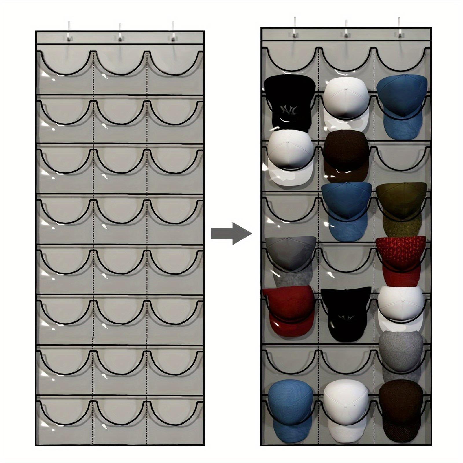 1pc 24-Pockets Baseball Cap Storage Hanging Bag - Over The Door Hat Organizer, Protector, And Displa