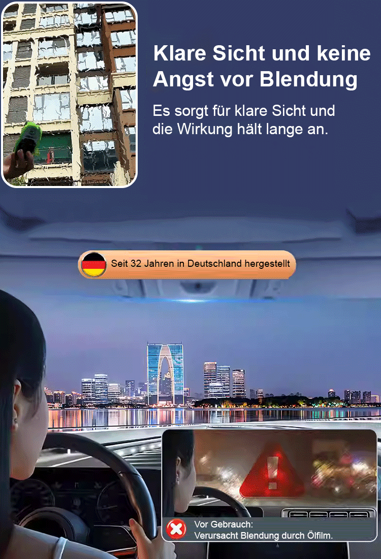 【Bürsten und Glänzen】2.0 Verbesserter, leistungsstarker Ölfilm-Entferner