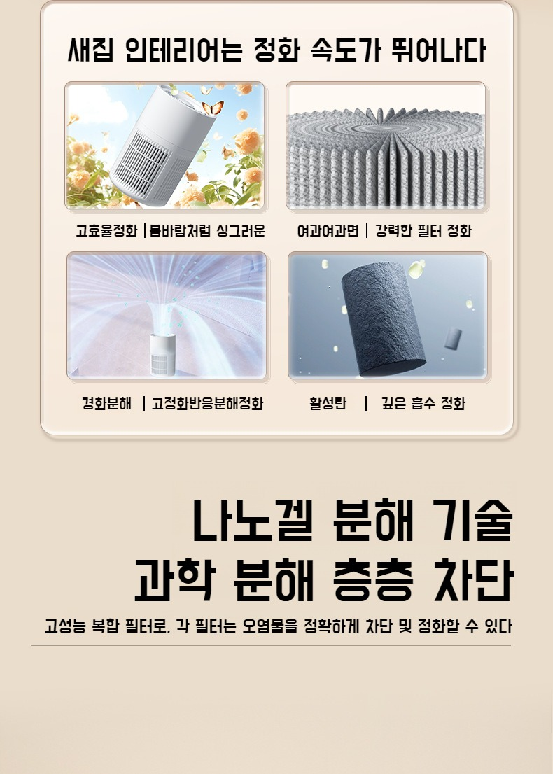 가정용 소형 공기청정기 사용 모습