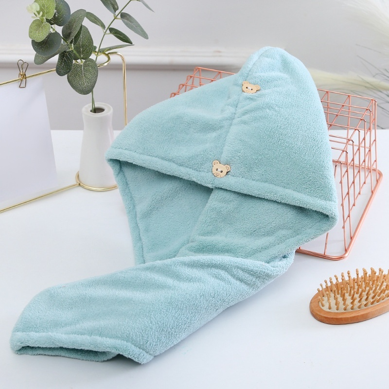 加厚高密珊瑚絨幹髮帽