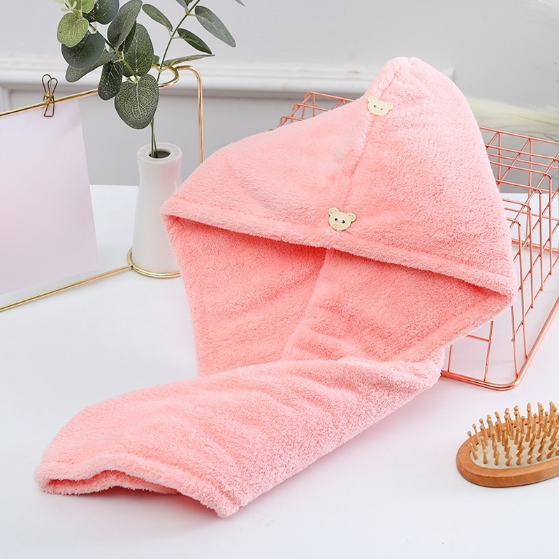 加厚高密珊瑚絨幹髮帽