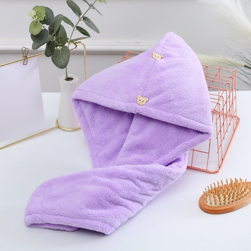 加厚高密珊瑚絨幹髮帽