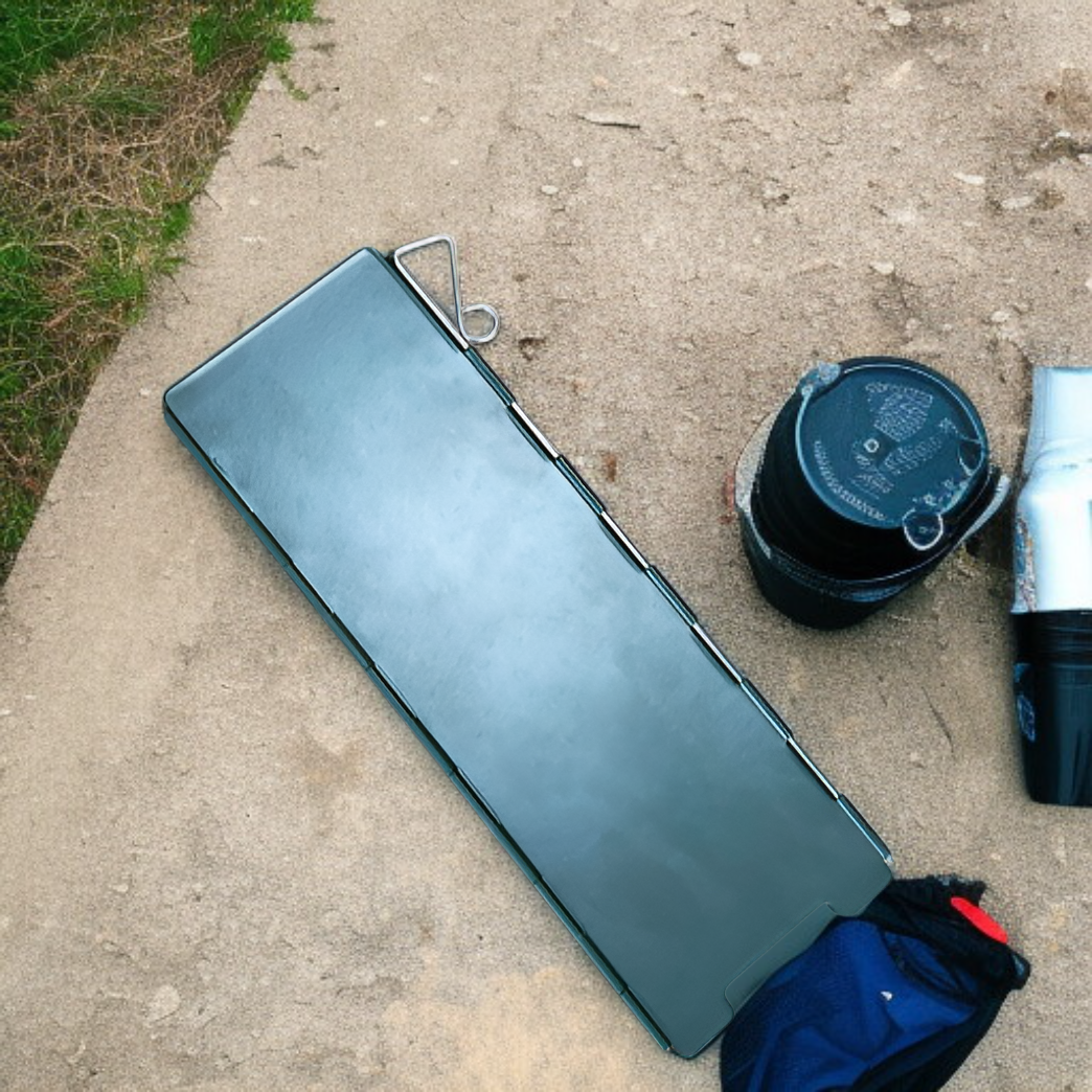 Foldable camping stove windshield for backpackers