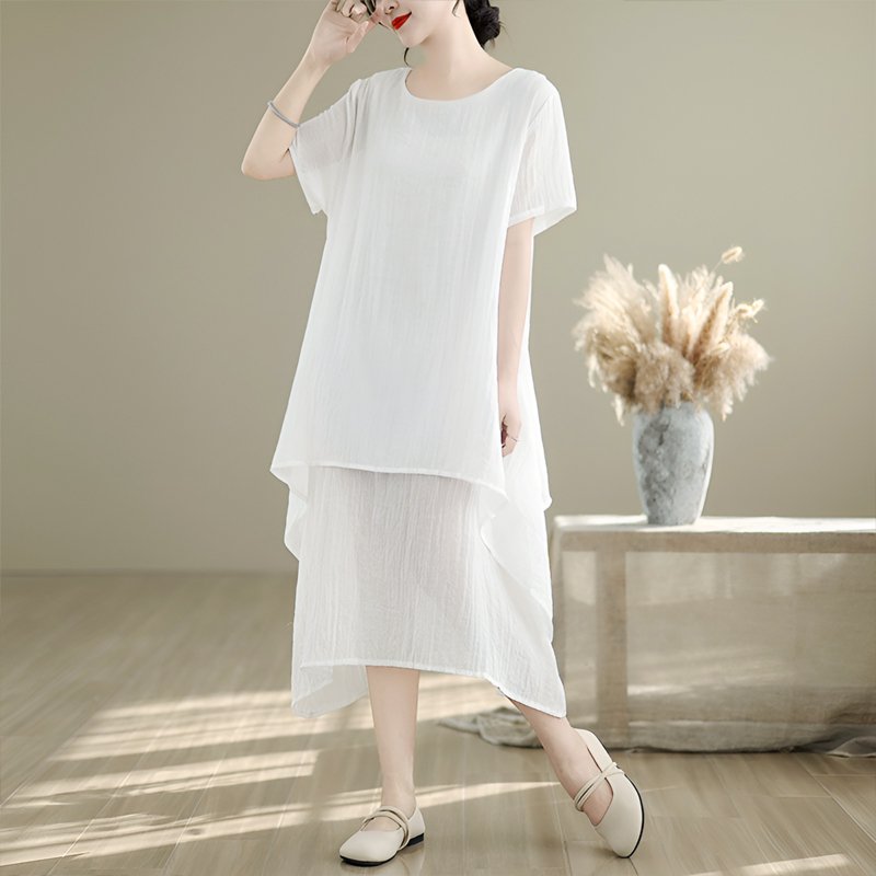 솔리드 리넨 원피스