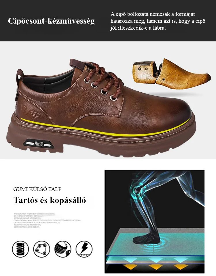 Fűző nélküli - férfi munkás szabadidőcipő