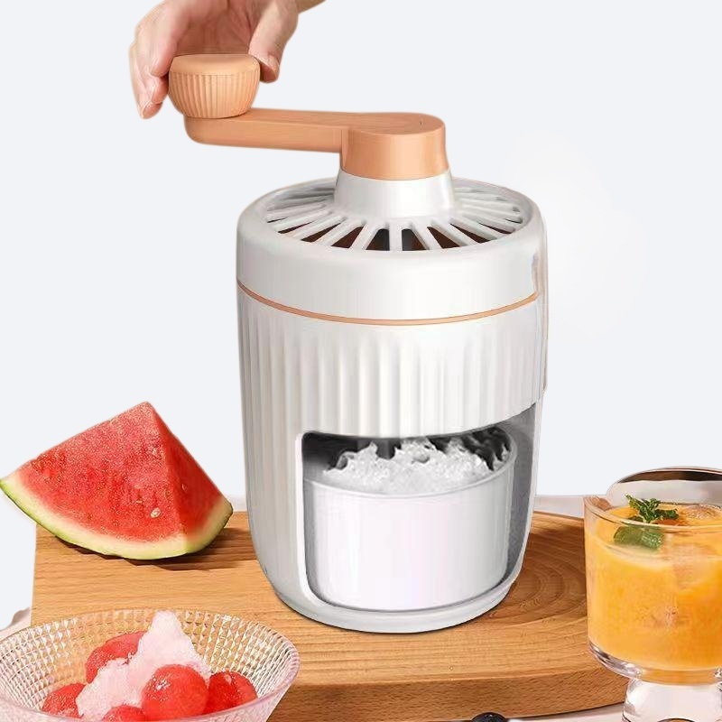 Mini visible hand Shaved ice in kitchen