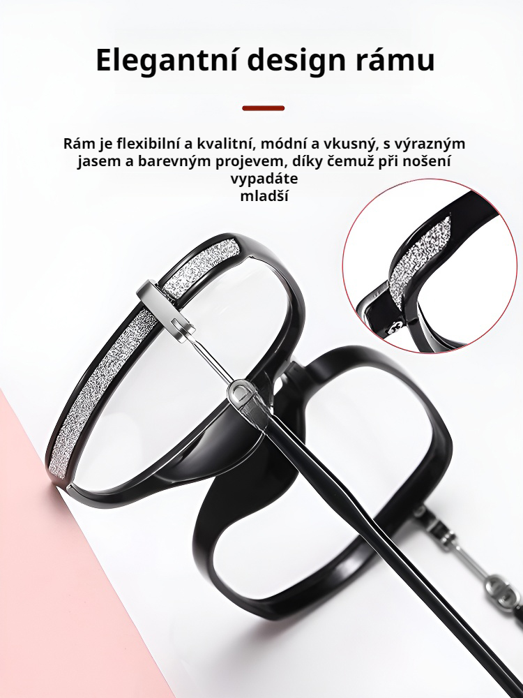 Módní velké brýle proti modrému světlu pro seniory