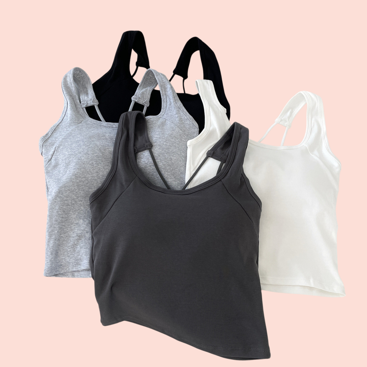 パッド入りチューブトップ、スリムフィット、アウターとしても着られるショート丈トップス（レディース）