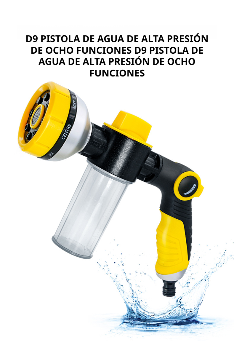 Pistola de riego de alta presión para jardinería
