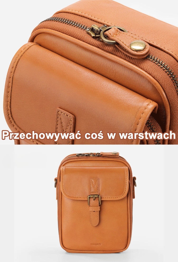 Vintage dwuwarstwowa torebka listonoszka o dużej pojemności