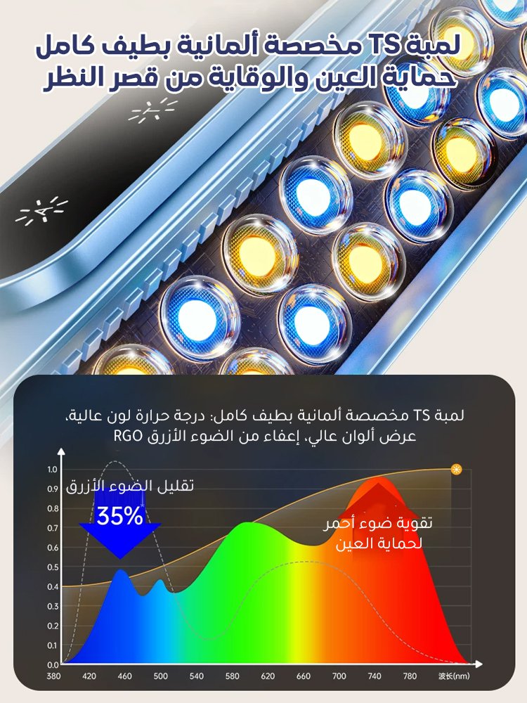 مصباح مكتب متعدد الوظائف بتقنية حماية العين مع حامل كتب
