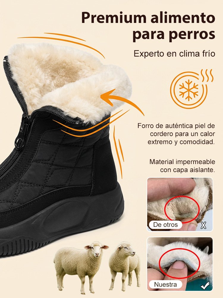 【Forro de puro cachemir】Zapatos casuales de mujer de caña alta en piel suave hechos a mano.
