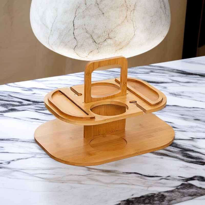 나무 휴대용 와인 선반