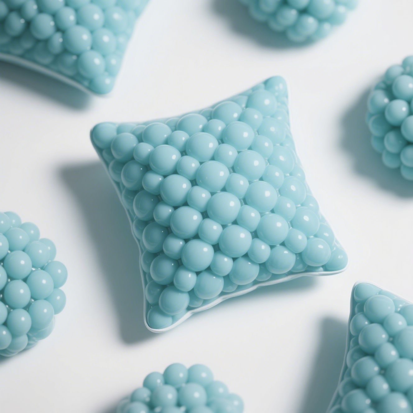 Coussin en forme de haricot glacé sur canapé