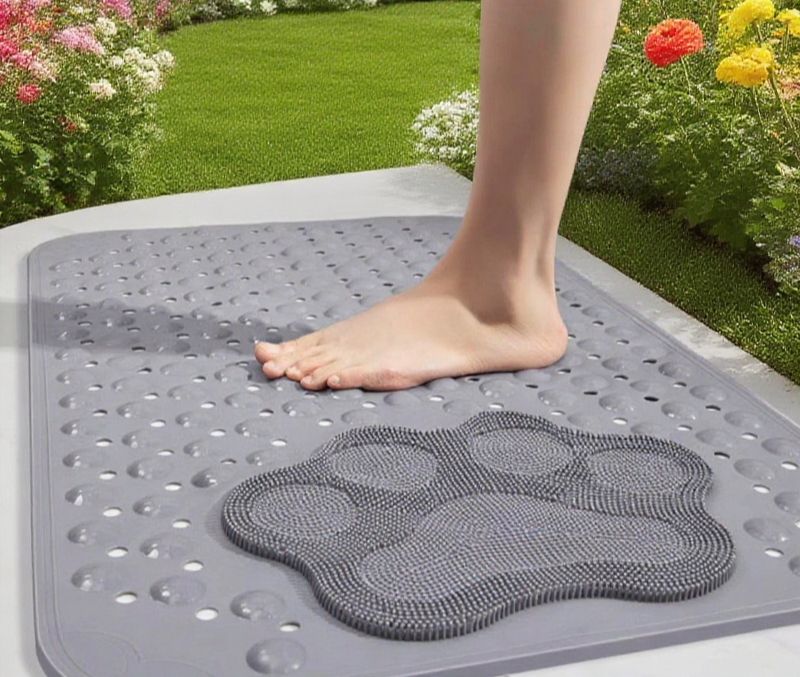 お手入れ簡単なバスマットの使用例