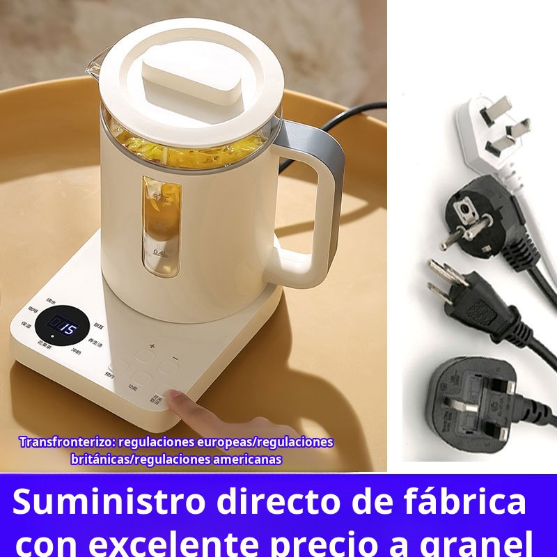 Hervidor eléctrico de vidrio para el hogar, hervidor de agua multifunción, tetera de decocción
