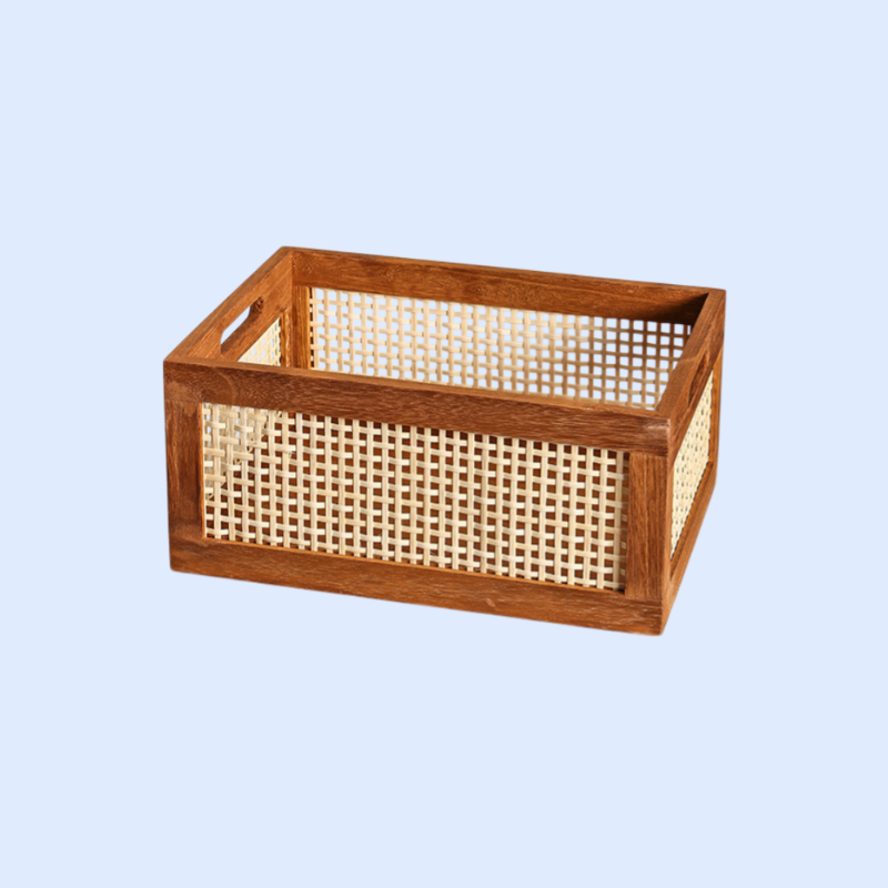 Hollow rattan kitchen storage box