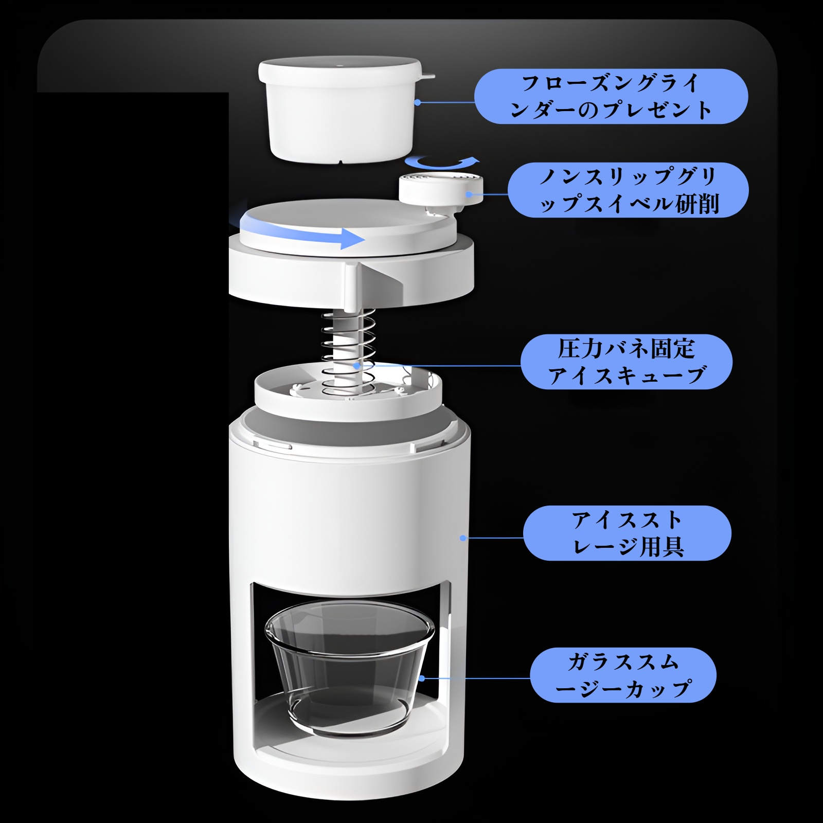 JMYかき氷機、スムージーマシン、手動かき氷機、手回し氷粉砕機