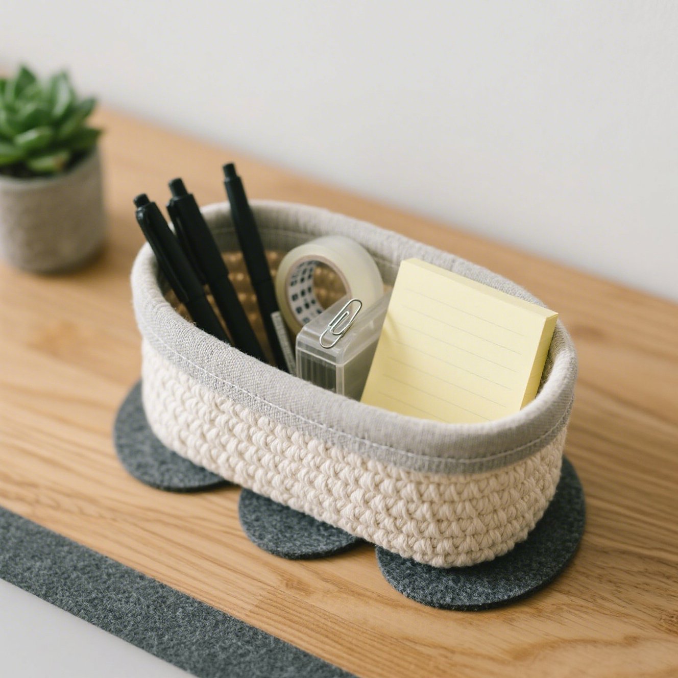 編み込み多用途収納バスケット