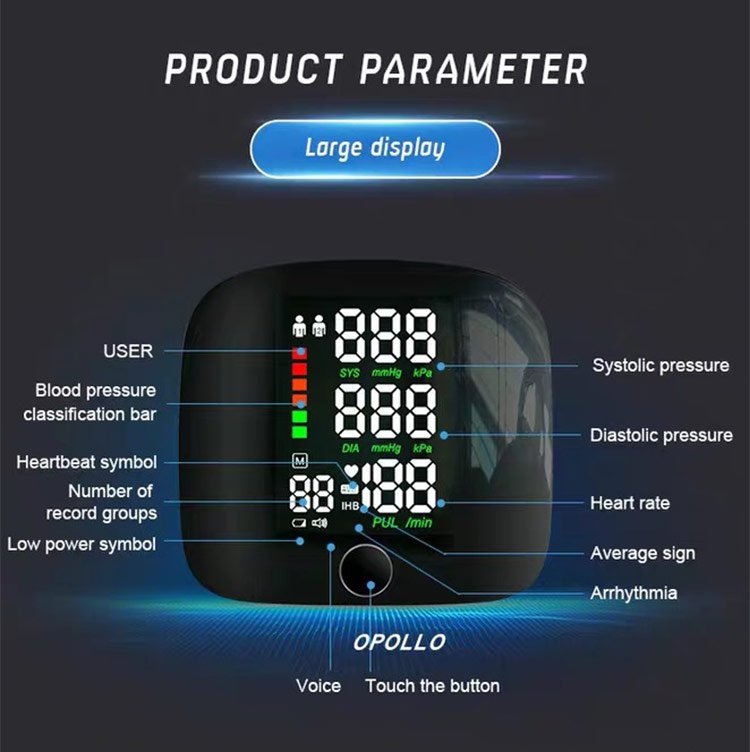 Rechargeable Wrist Blood Pressure Monitor