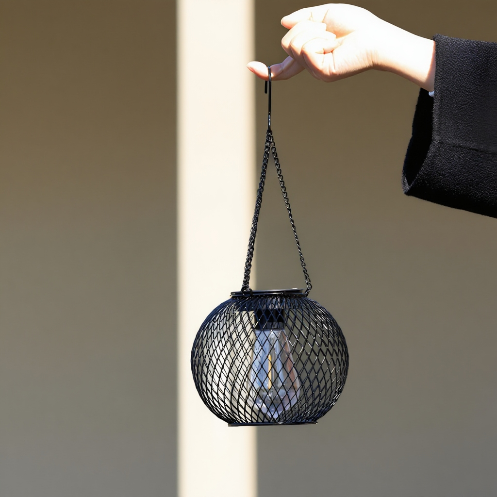 ソーラー鉄ランタンランプレトロネットシャンデリア屋外ガーデン中庭装飾中空ランタン超明るい