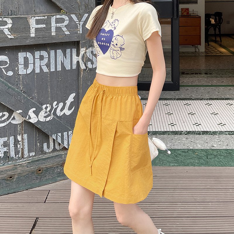 Damen Sommer Skort, High Waist, Outdoor Cargo Shorts, lässig und figurformend