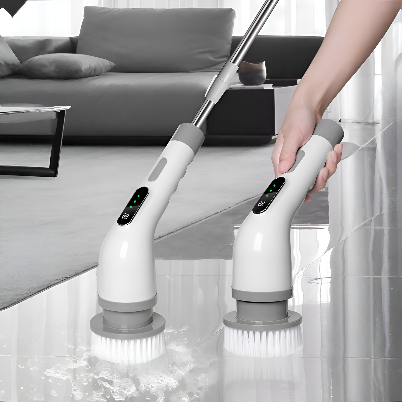 多機能電動クリーニングブラシ9ヘッドキッチンバスルーム洗浄ワイヤレス充電伸縮式ハンドヘルドブラシ洗浄ブラシ