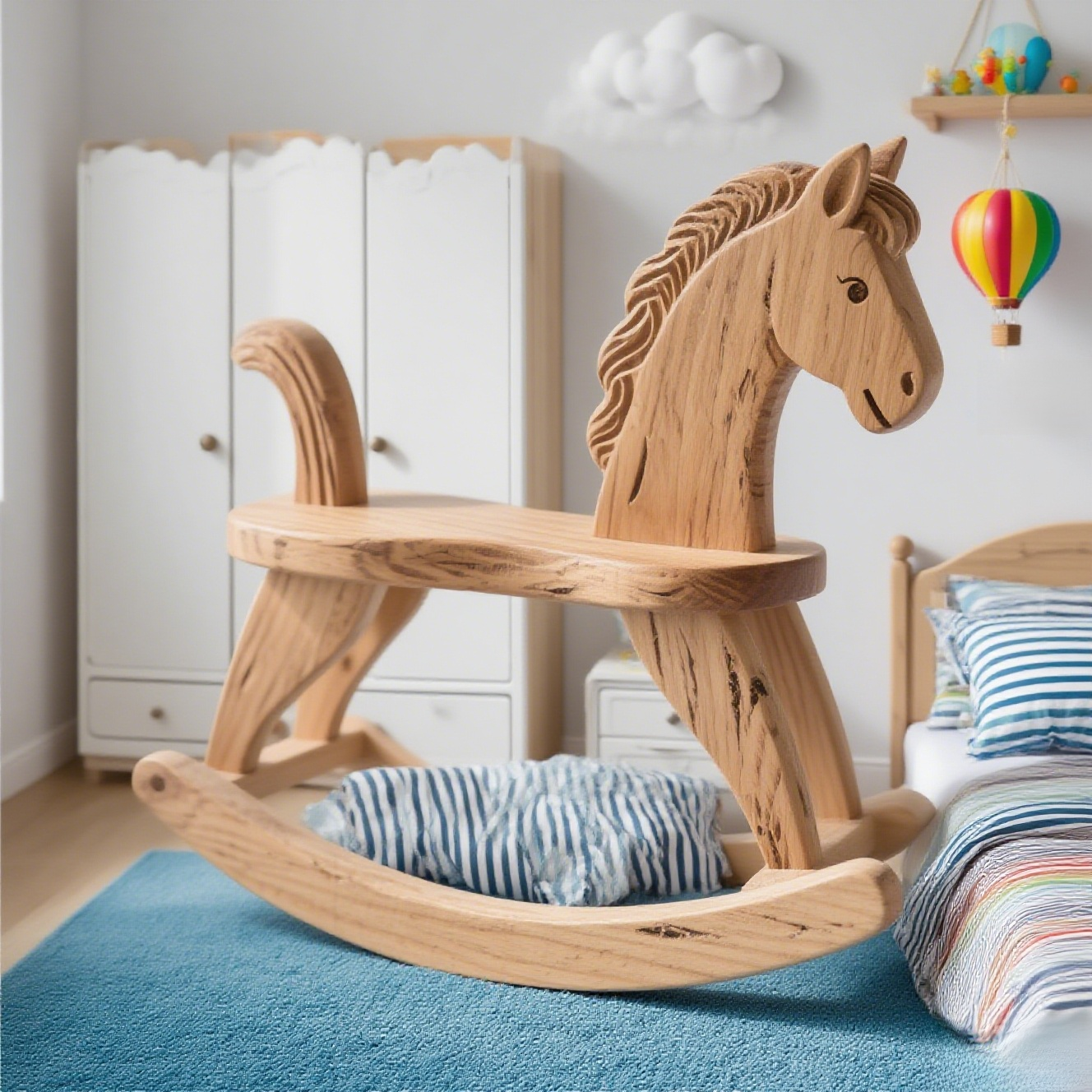  Retro dřevěný houpací koník 