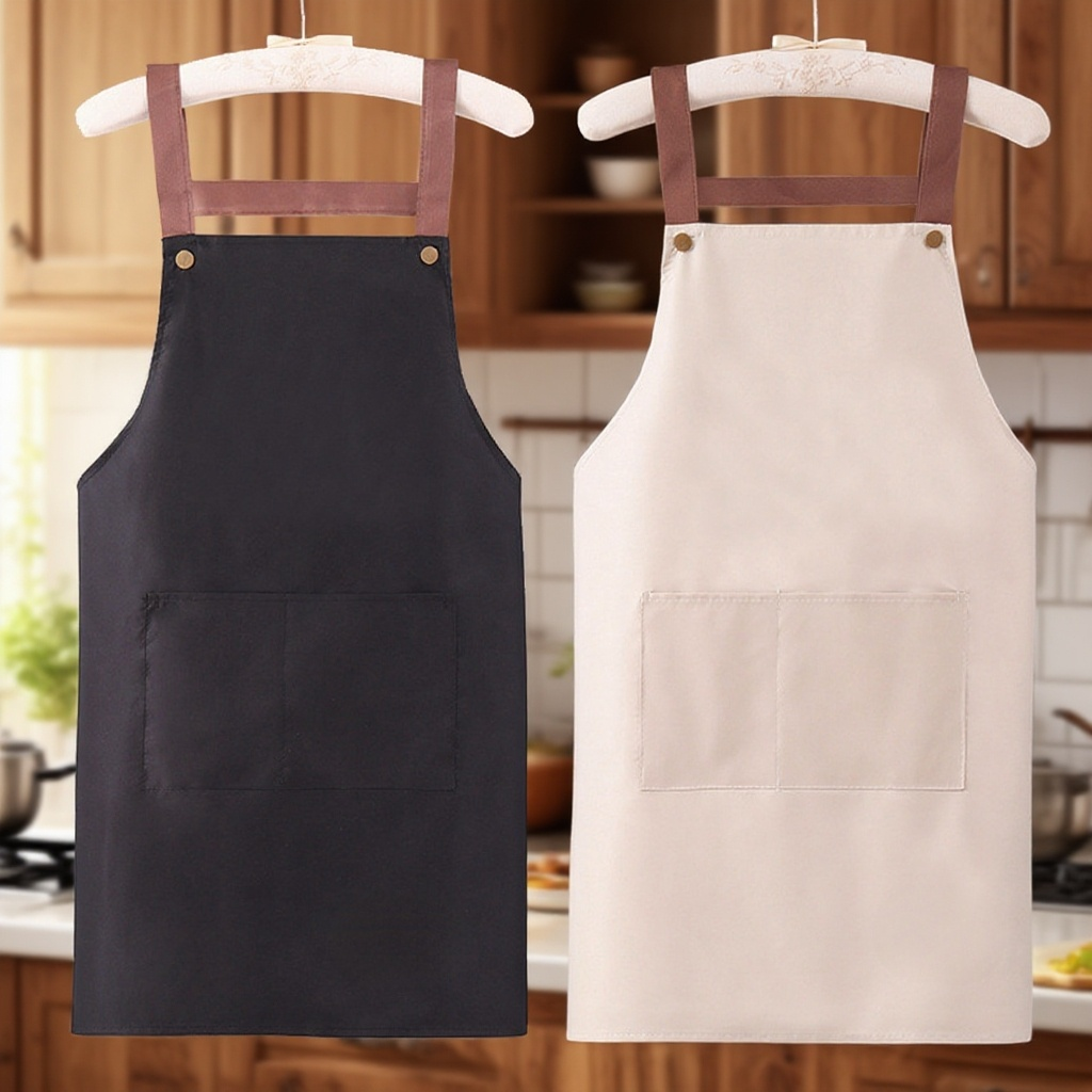 가정용 방수 방유 주방 앞치마 착용 모습
